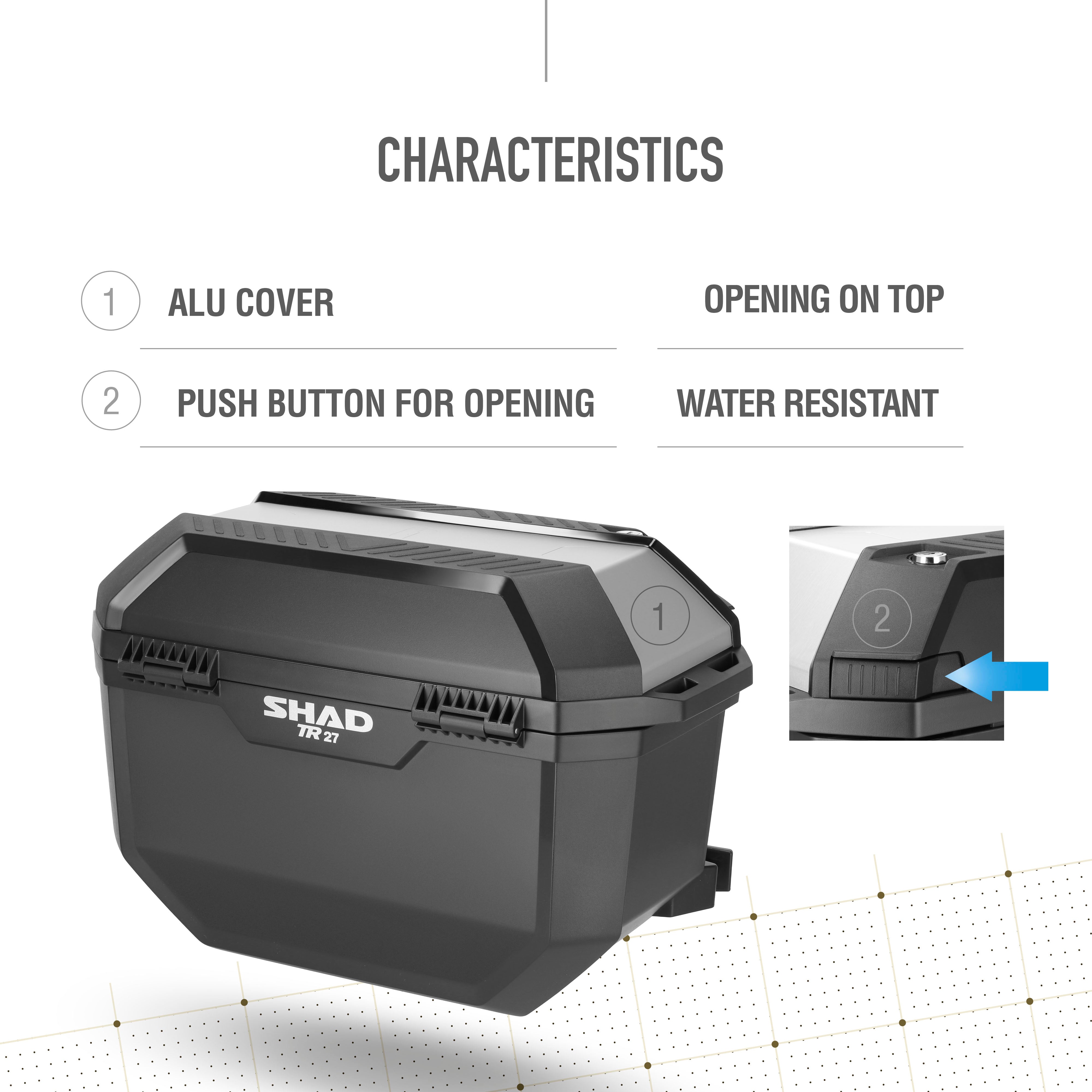 SHAD Motorcycle Box TR27 Side Case Black