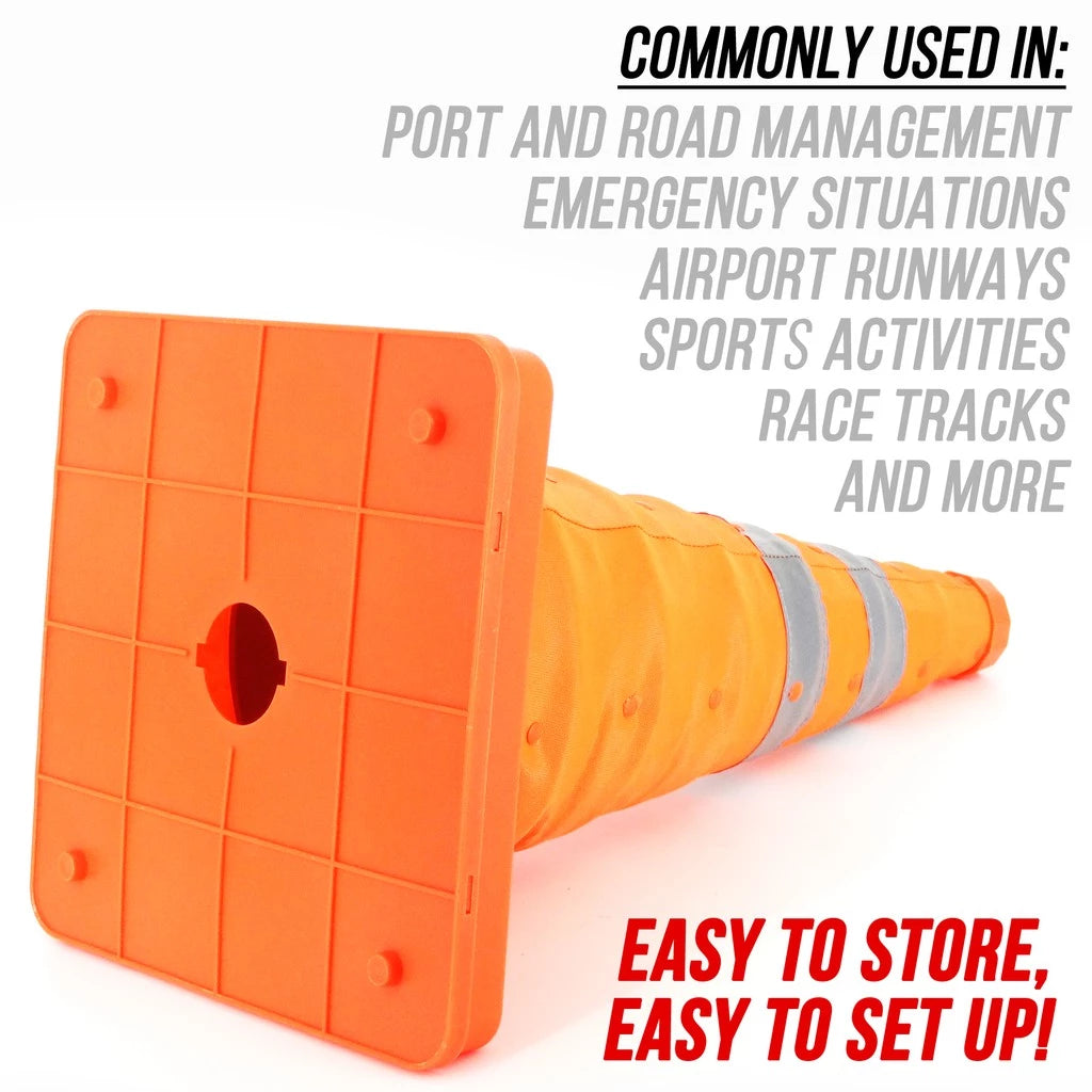 Pentagon Foldable Traffic Cone Collapsible Foldable with Reflective Strip