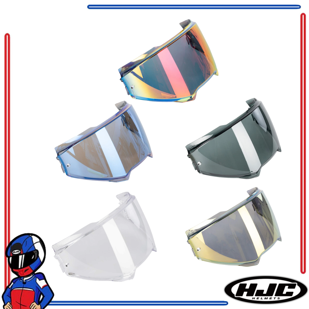 HJC Helmets Face Shield Lens for i100 Clear; Dark Smoke; Iridium Blue; Fire Red; Silver; Gold