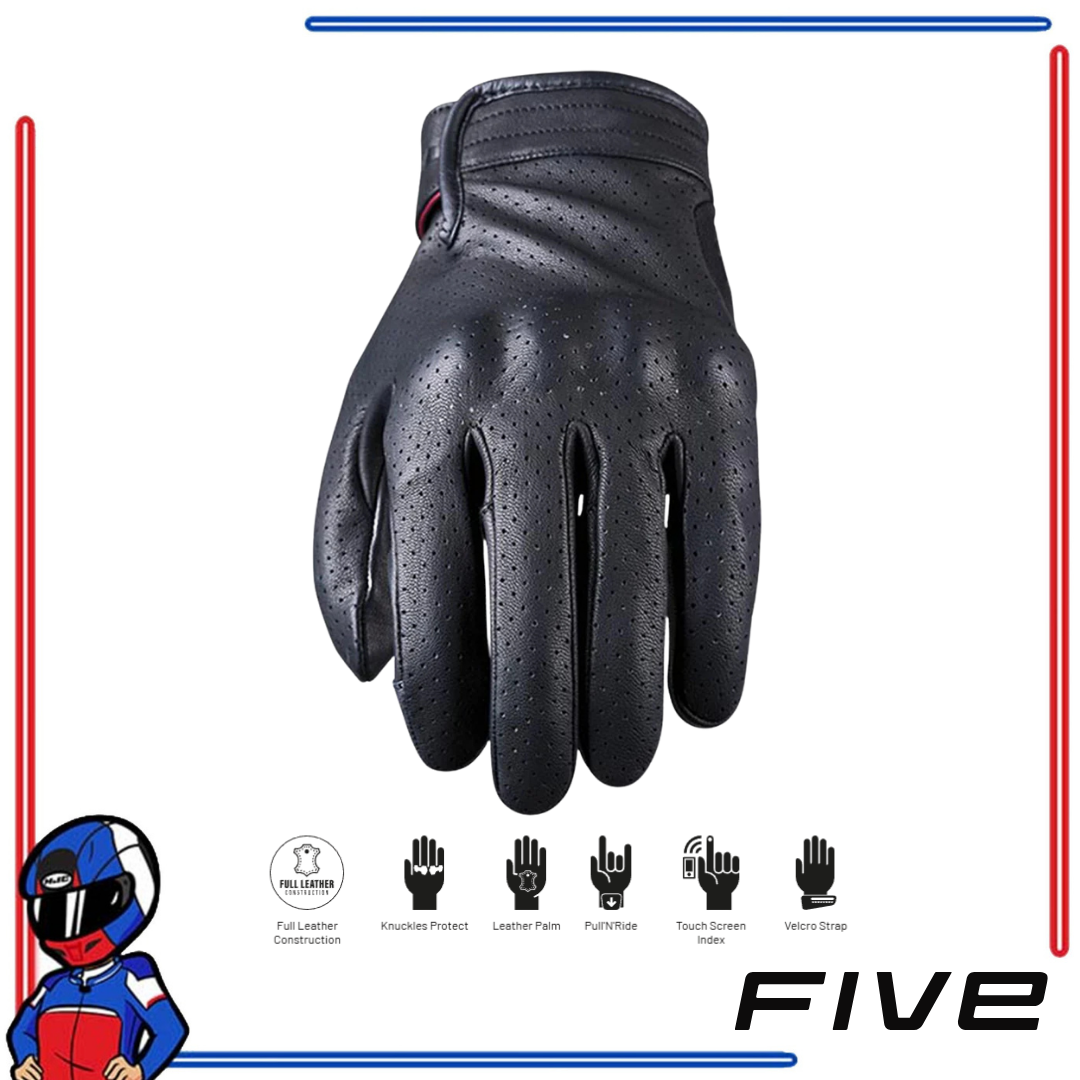 FIVE Gloves Mustang Evo Leather Gloves Black; Brown