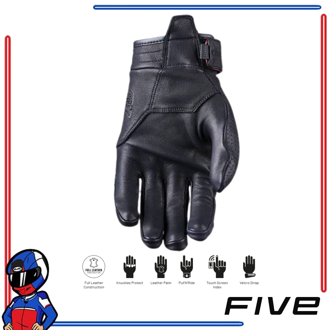 FIVE Gloves Mustang Evo Leather Gloves Black; Brown