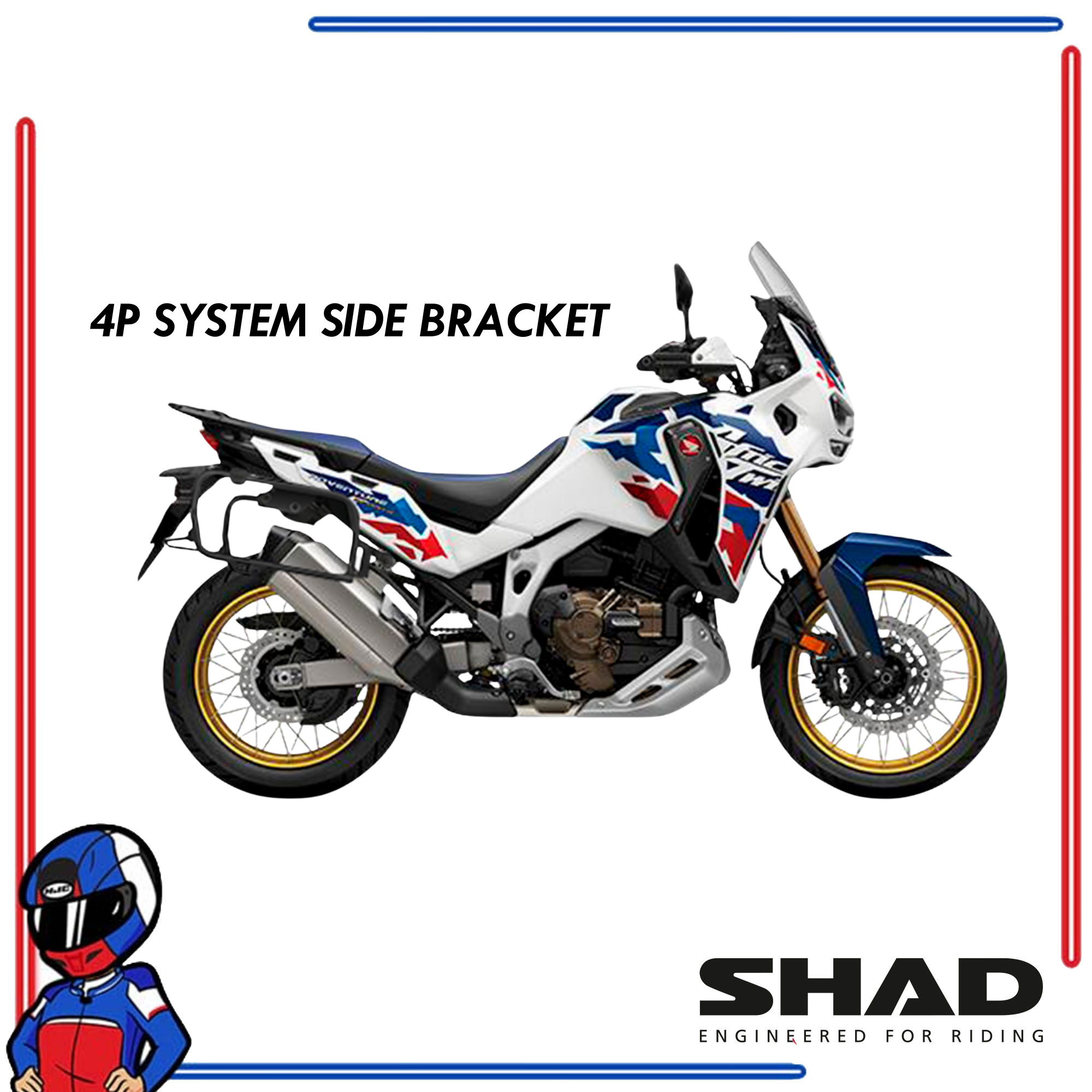 SHAD 4P System Side Bracket Africa Twin CRF 1100L Adventure Sport 2022-2025