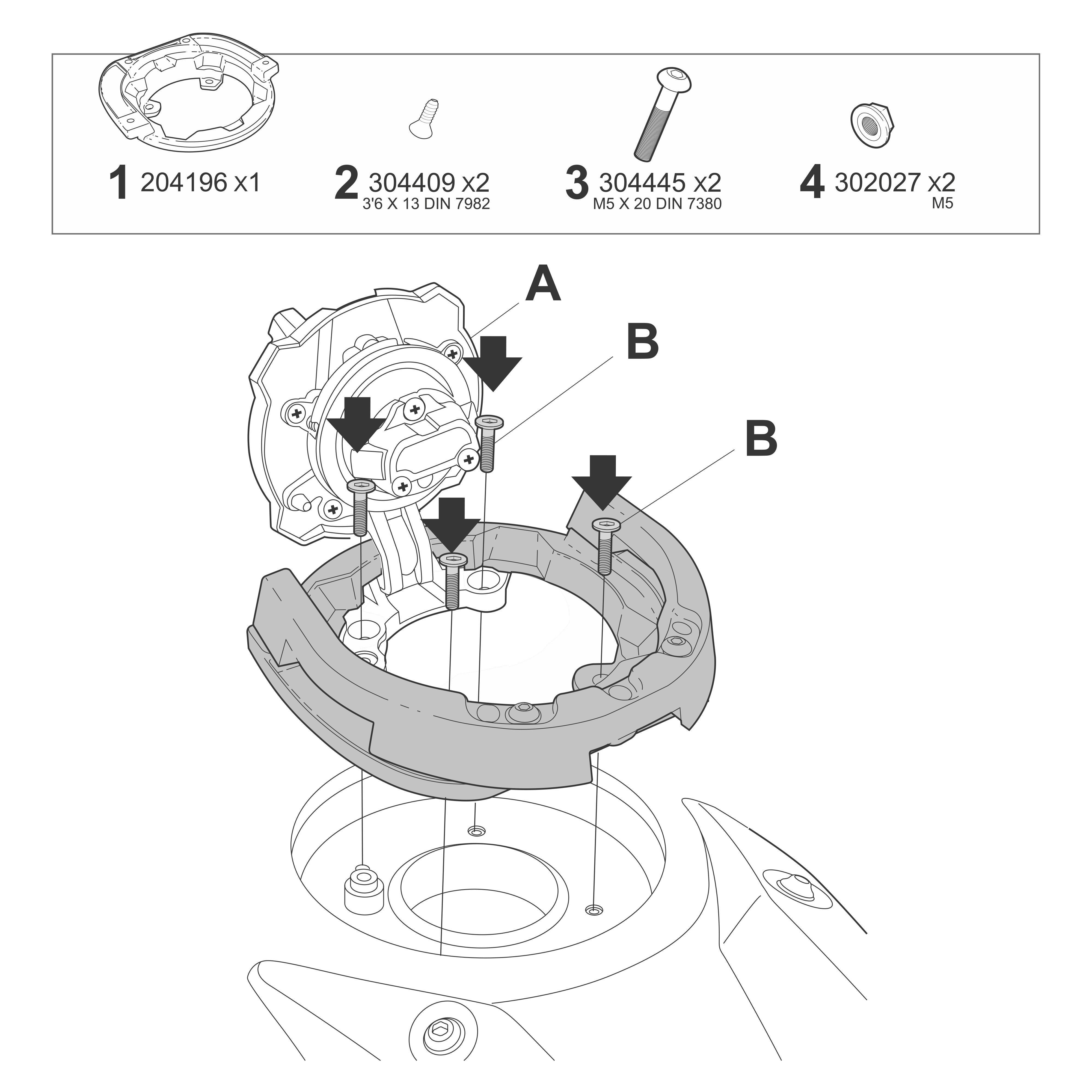 SHAD Click System Fitting Kit Kawasaki Ninja 1000 SX; ZH2; Z900; Ninja 650