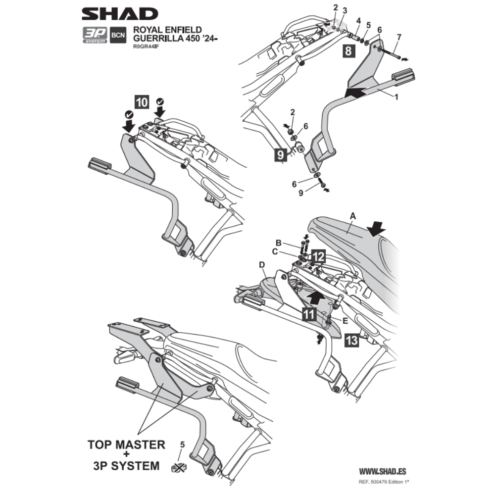 SHAD 3P System Side Bracket Royal Enfield GUERRILLA 450 2024-2026