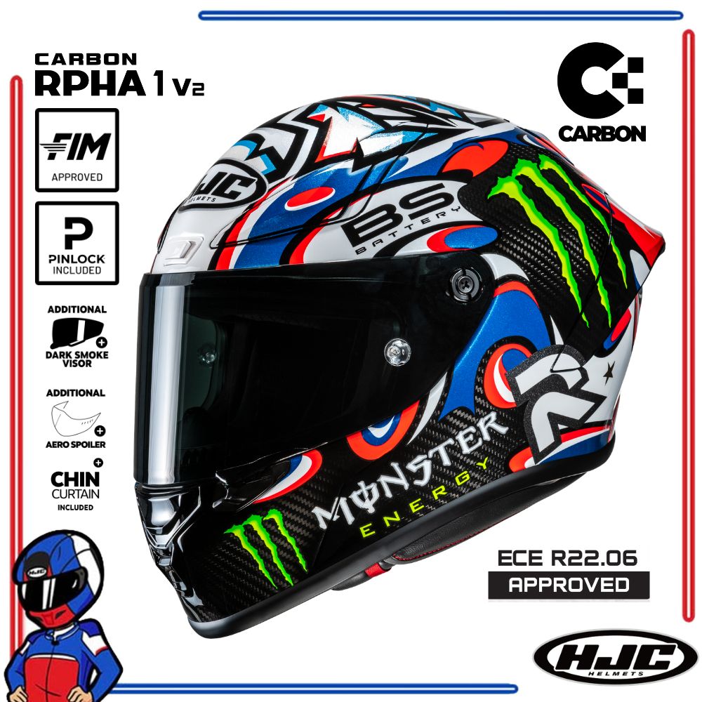 HJC Helmets RPHA 1 V2 Carbon Quartararo Le Mans 3 MC21