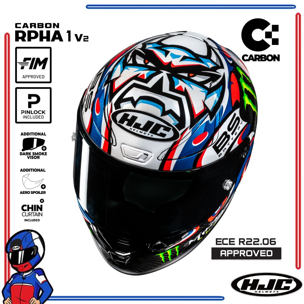 HJC Helmets RPHA 1 V2 Carbon Quartararo Le Mans 3 MC21