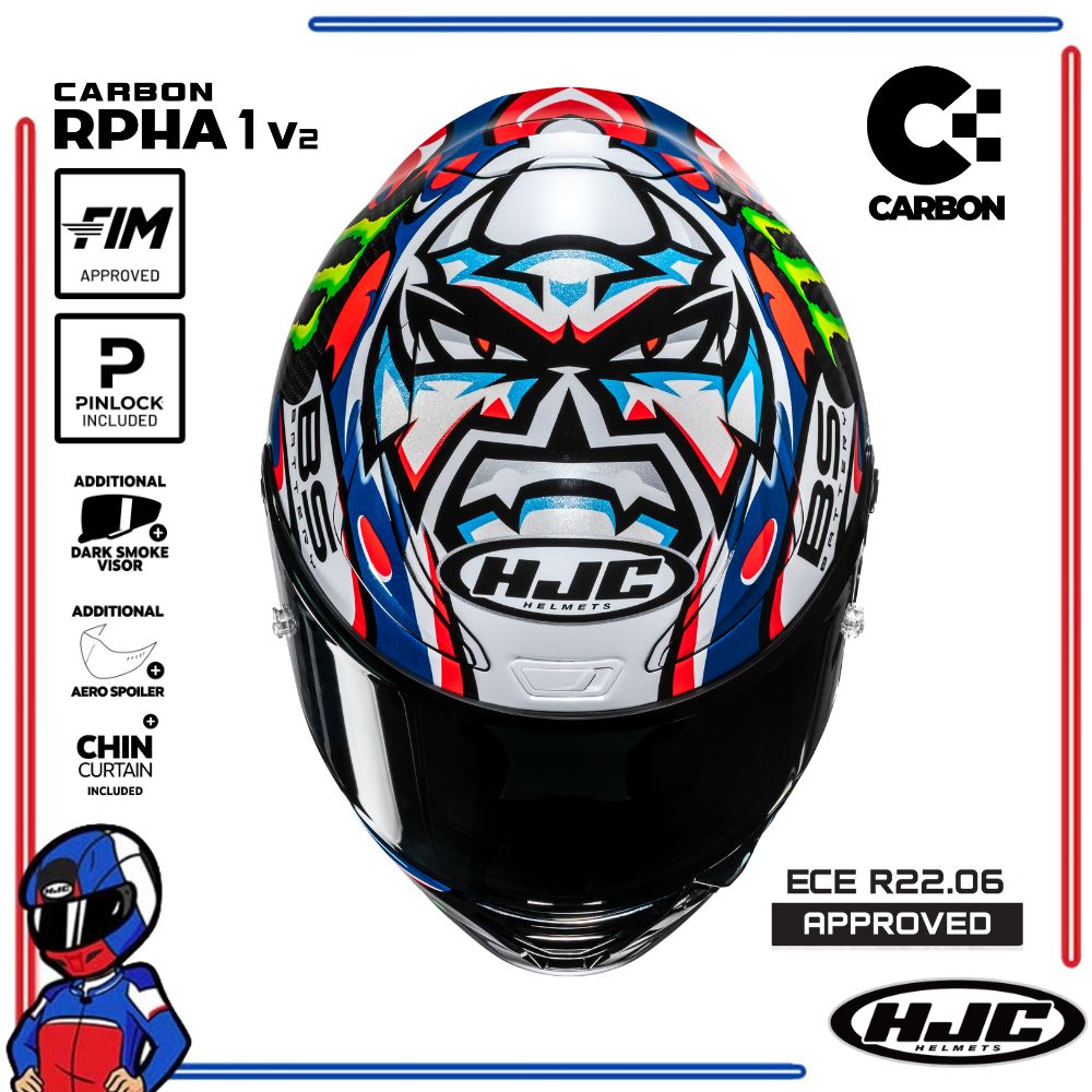 HJC Helmets RPHA 1 V2 Carbon Quartararo Le Mans 3 MC21