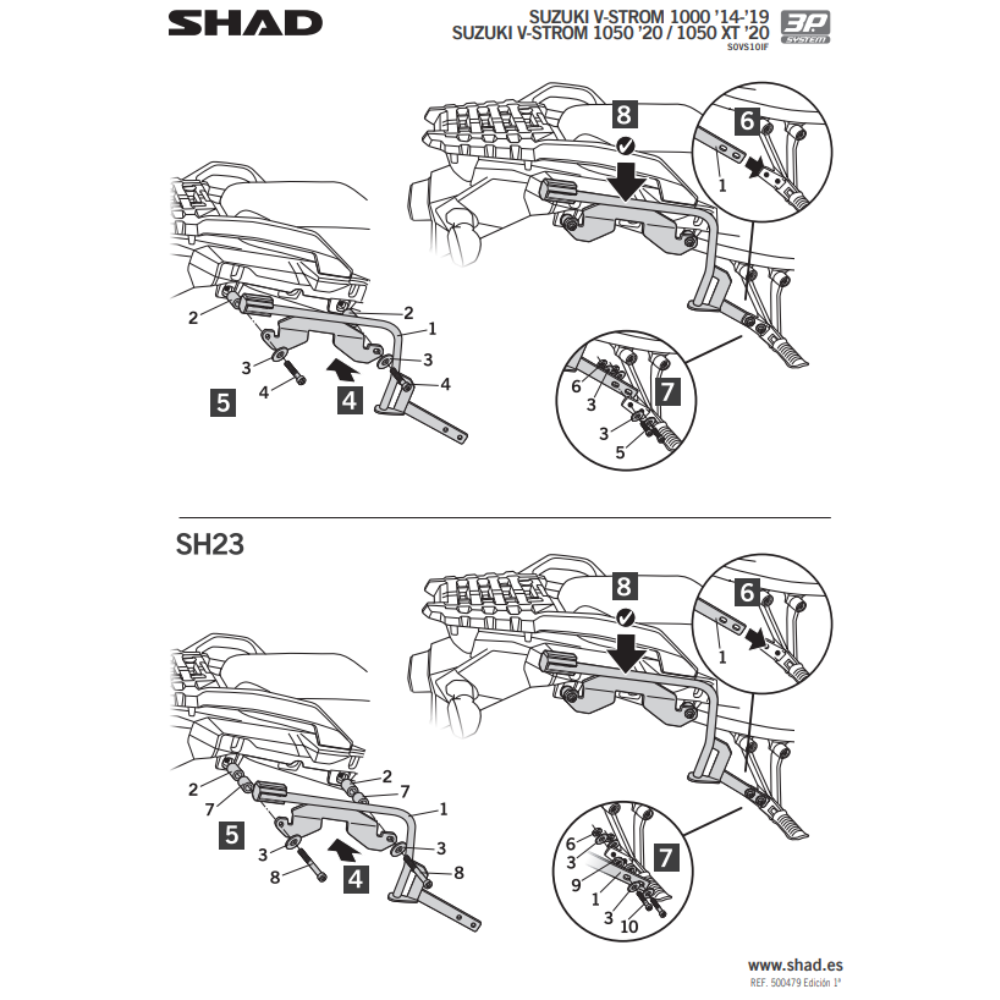 SHAD 3P System Side Bracket Suzuki SV650; SV650 X 2018-2026
