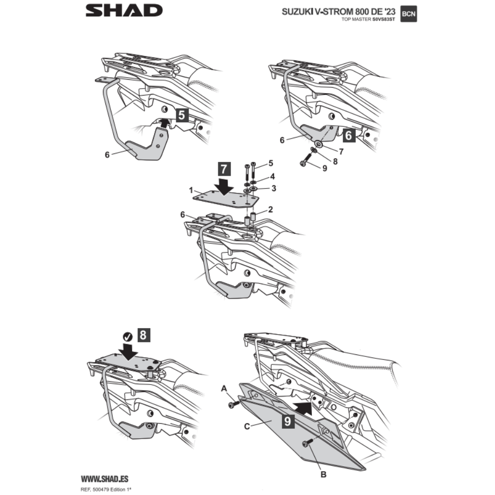 SHAD Top Box Bracket SUZUKI V-STROM 800 SE/DE/TECH 2023-2026