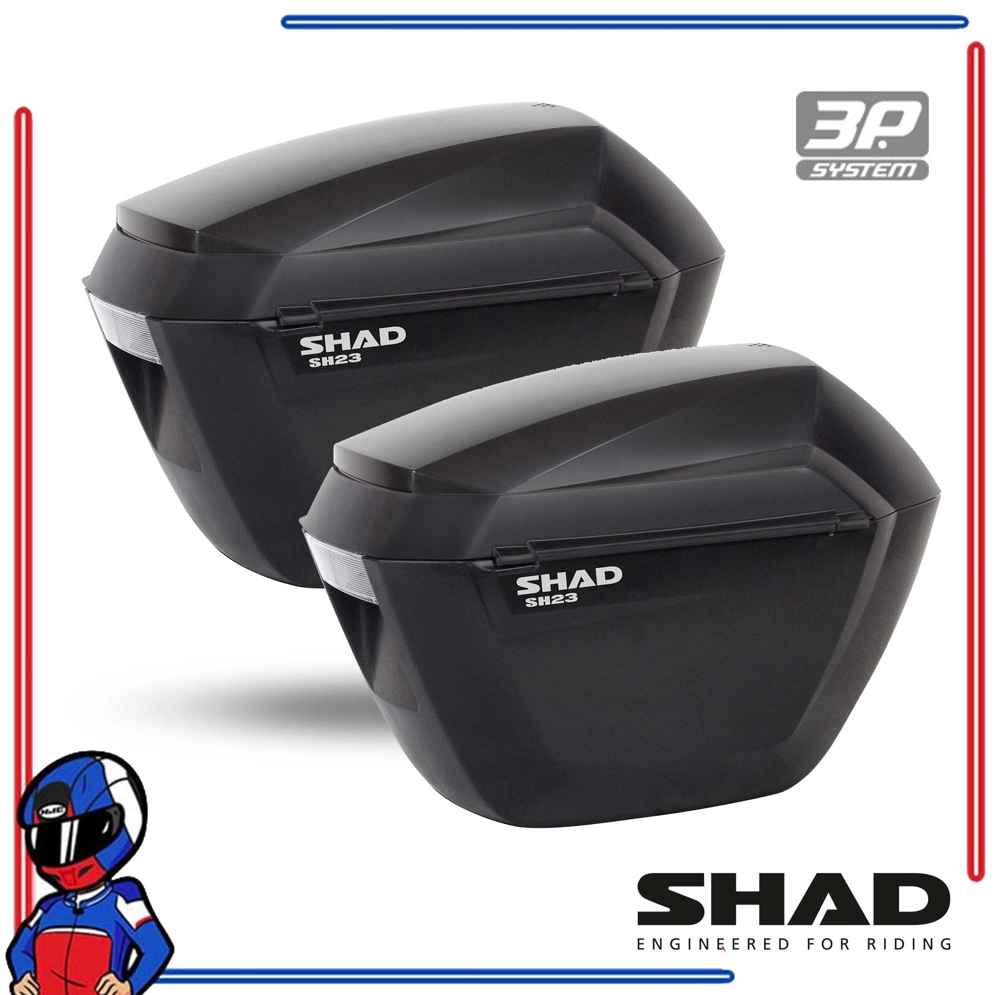 SHAD Motorcycle Box Side Case SH23 Black; Aluminum