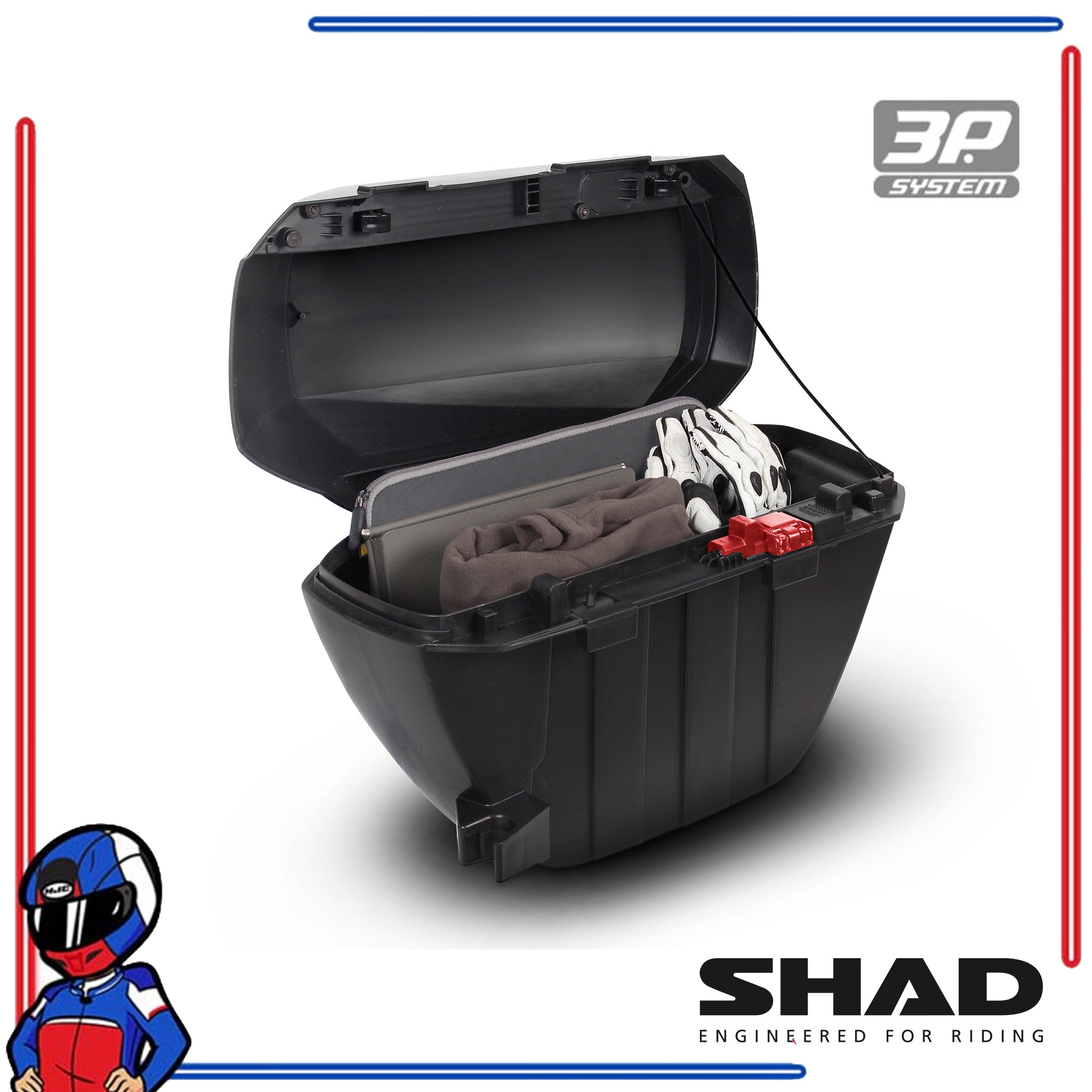 SHAD Motorcycle Box Side Case SH23 Black; Aluminum