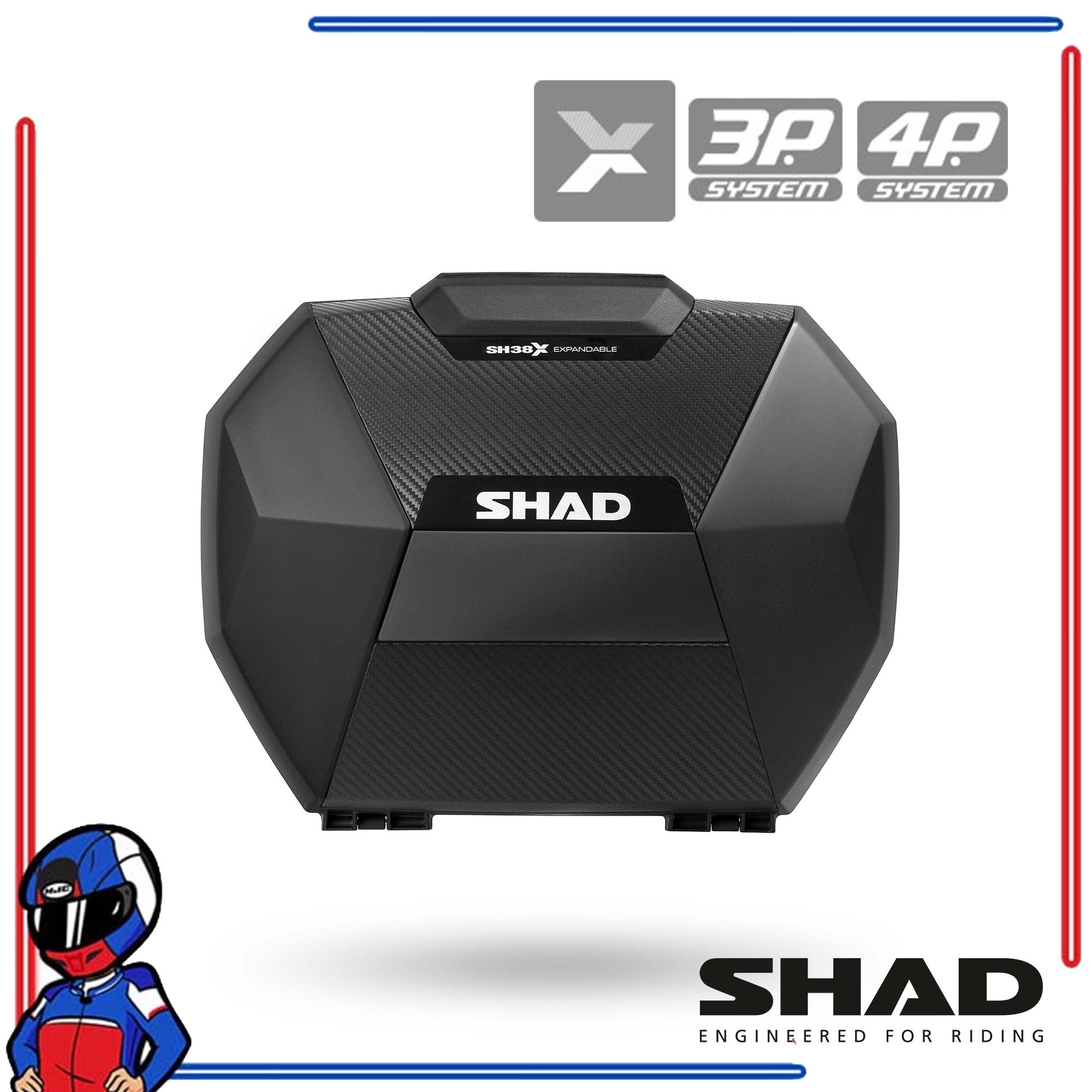 SHAD Motorcycle Expandable Side Cases SH38X Carbon