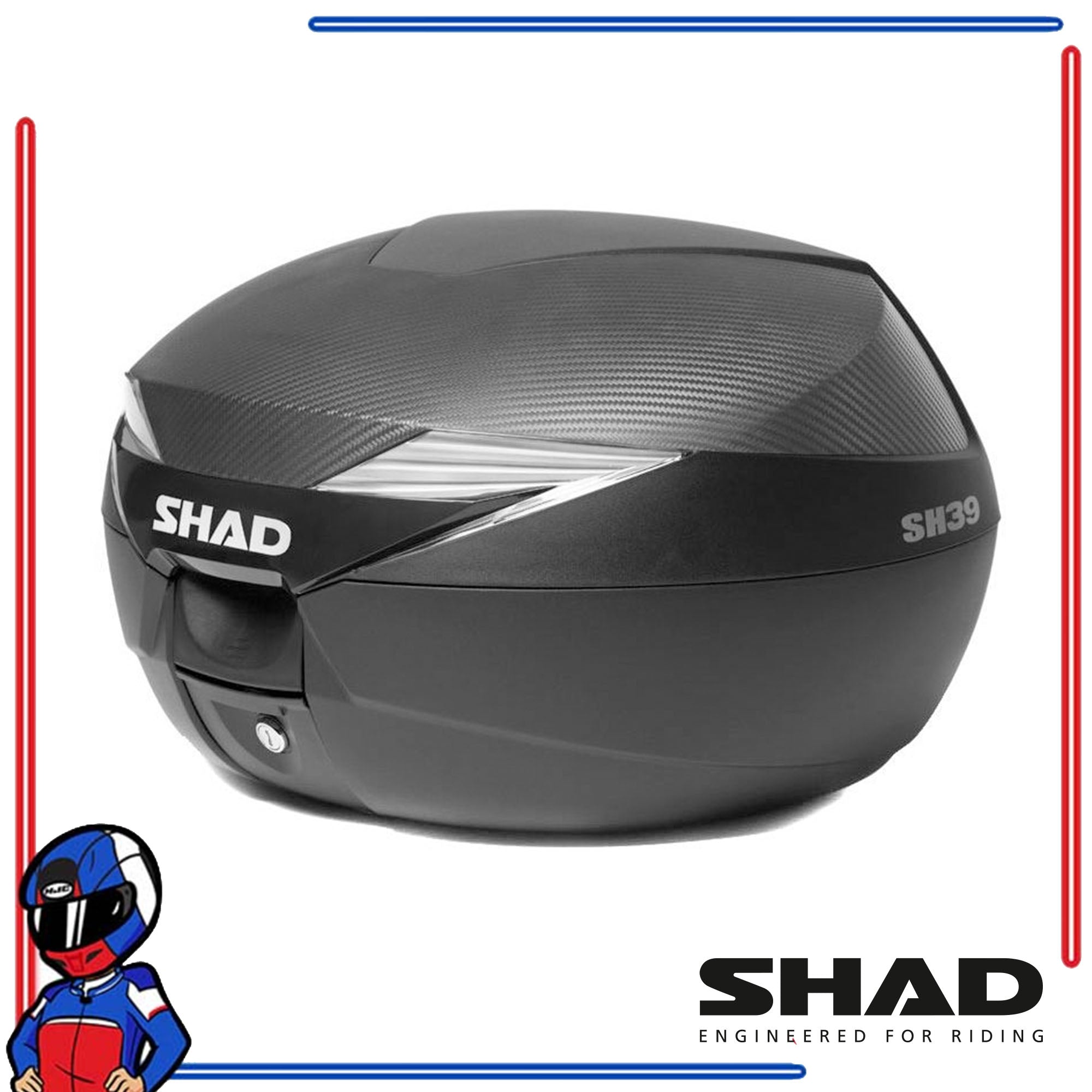 SHAD Motorcycle Box SH39C Black, Carbon