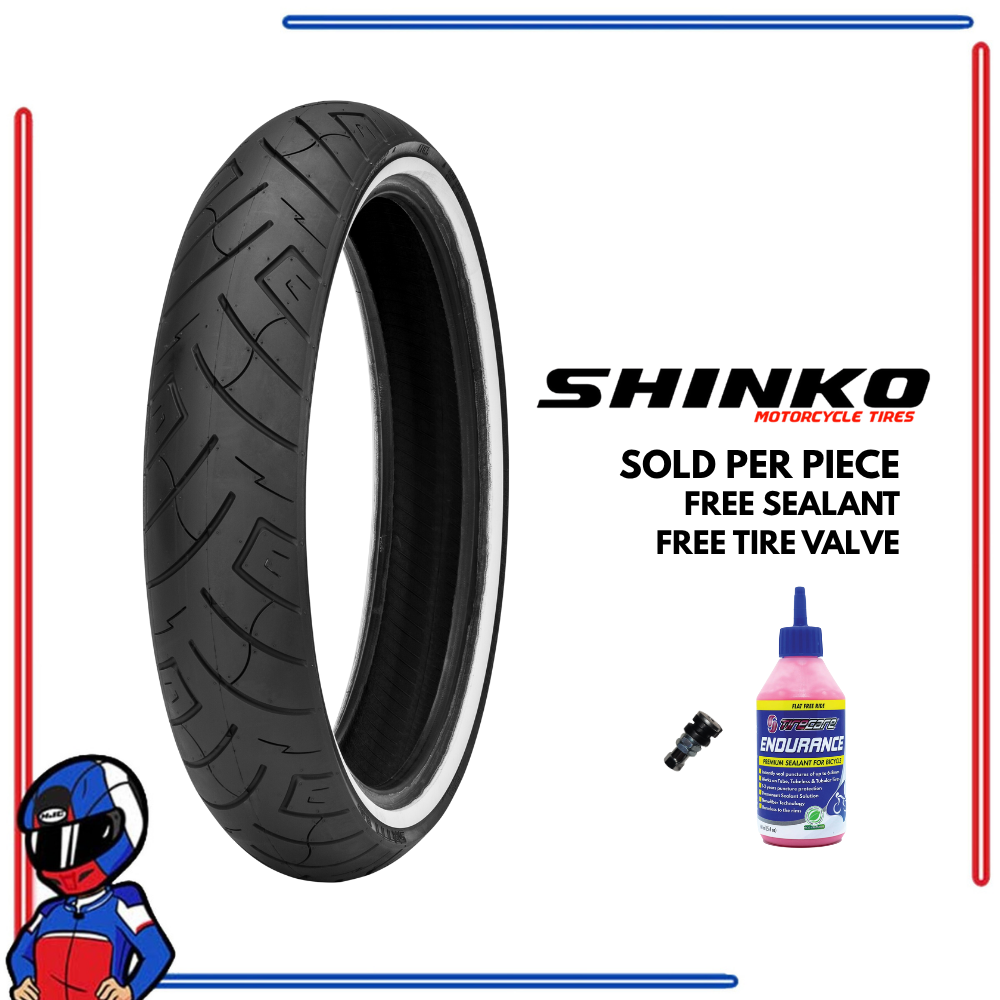 Shinko Motorcycle Tires SR777 WHITE WALL Front