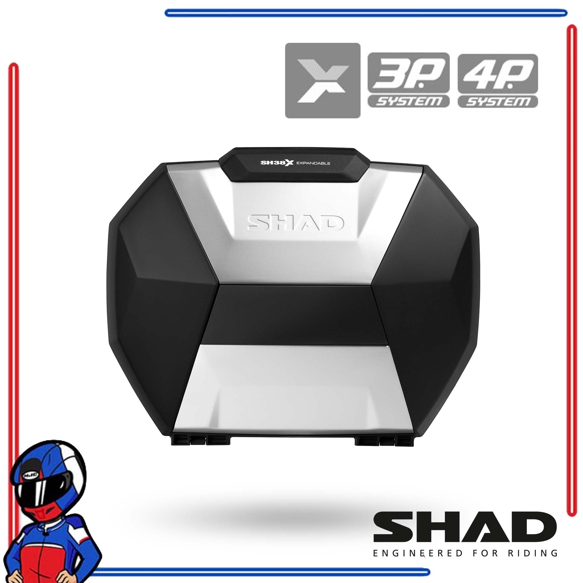 SHAD Motorcycle Expandable Side Cases SH38X Aluminum