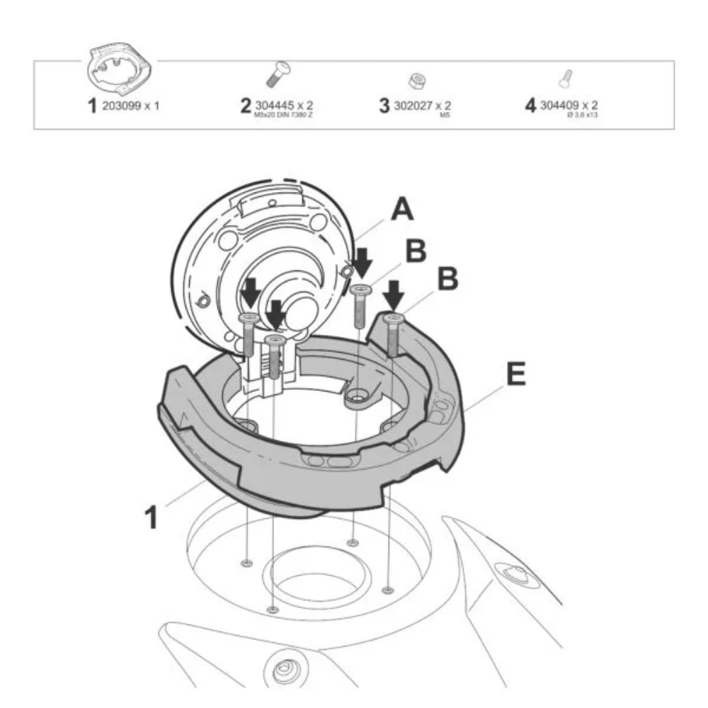 SHAD Click System Tank Bag Fitting Kit BMW
