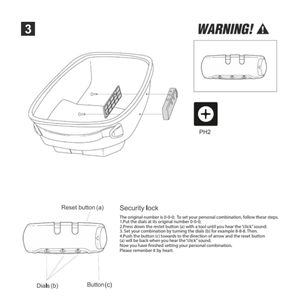 SHAD Click System Combination Lock Kit