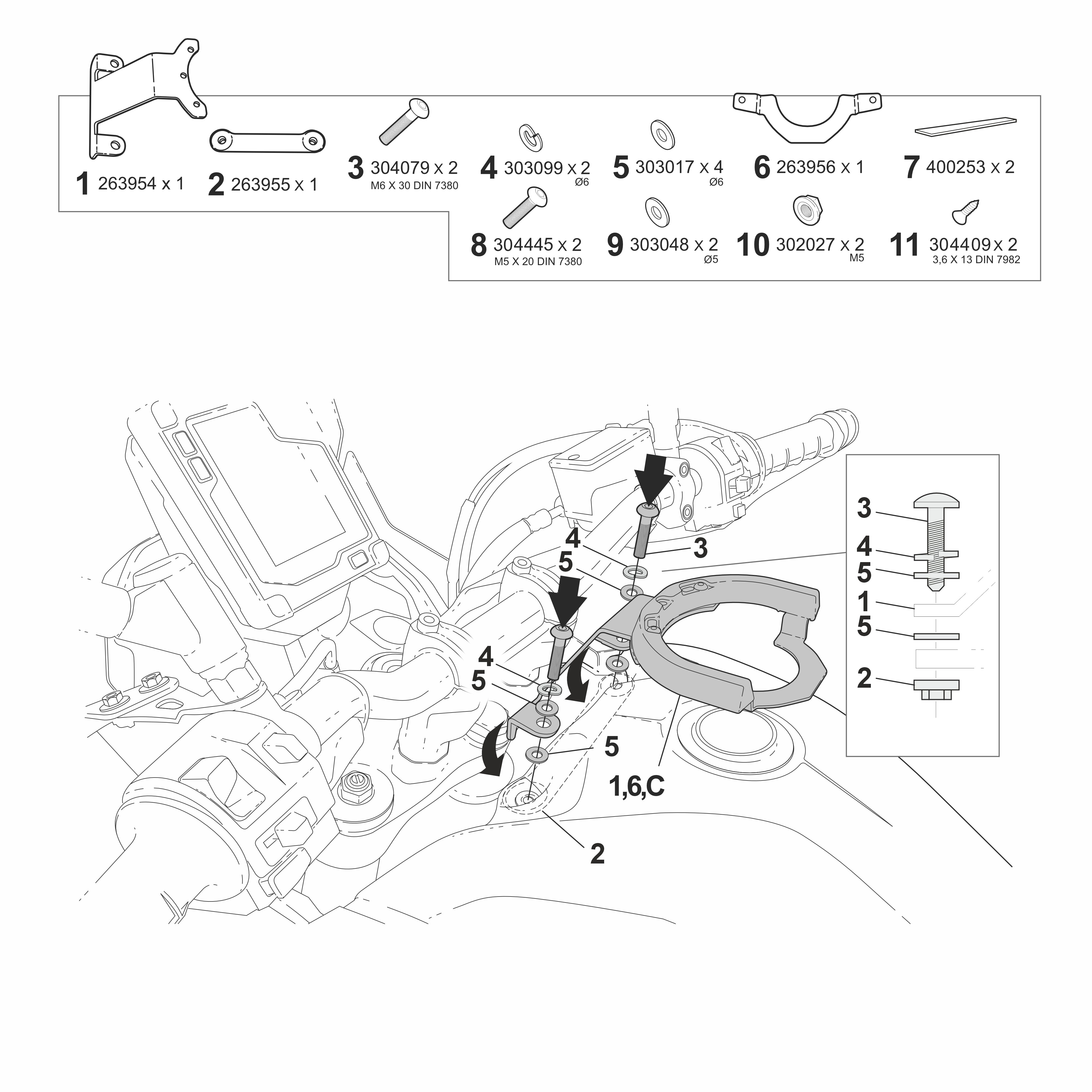 SHAD Click System Fitting Kit Yamaha Tenere 700 2019-2024