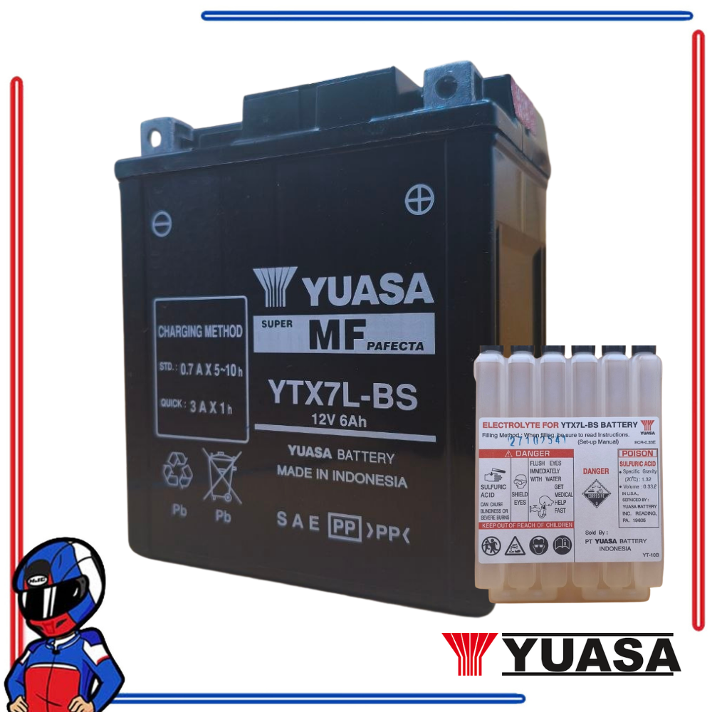 Yuasa Power Sports Battery YTX7L BS Vespa LX150 Primavera Sprint Honda Supremo Barako