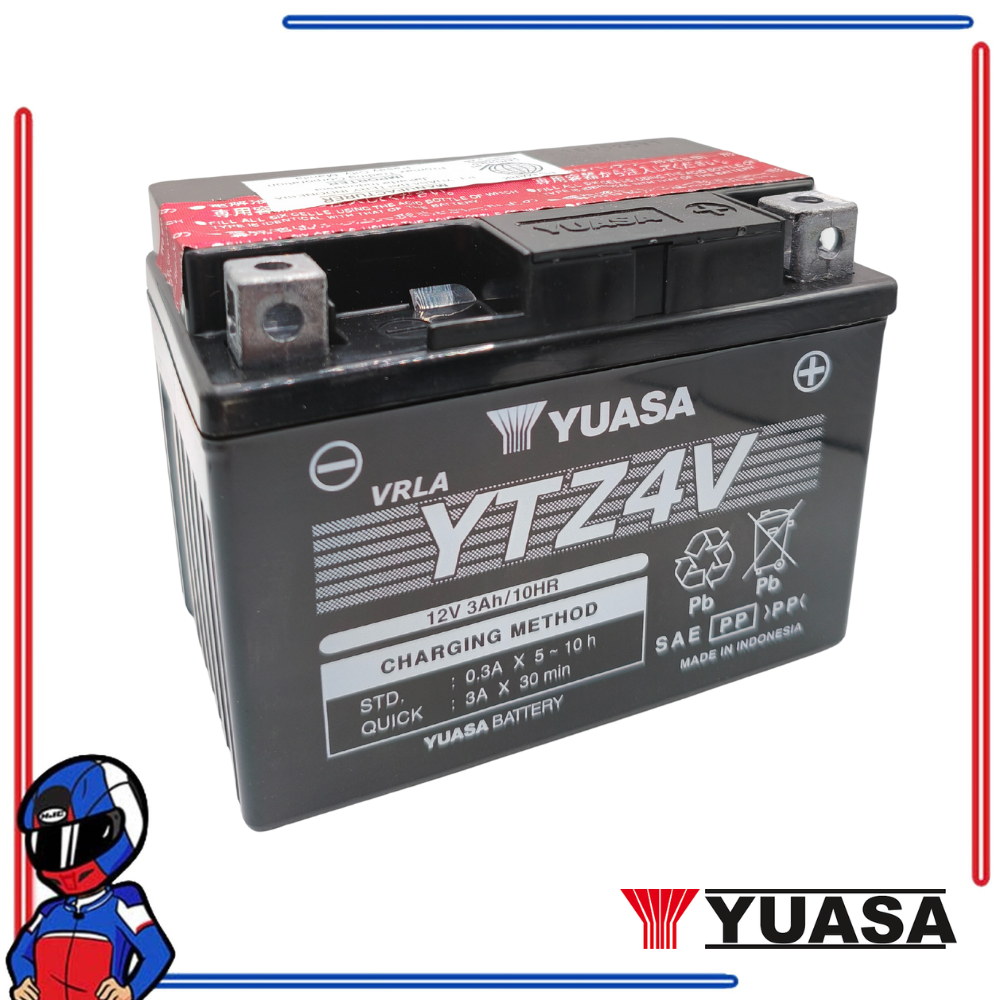 Yuasa Motorcycle Battery YTZ4V for Suzuki Skydrive, Honda Beat V1, XRM, New Mio Sporty, Sniper 150