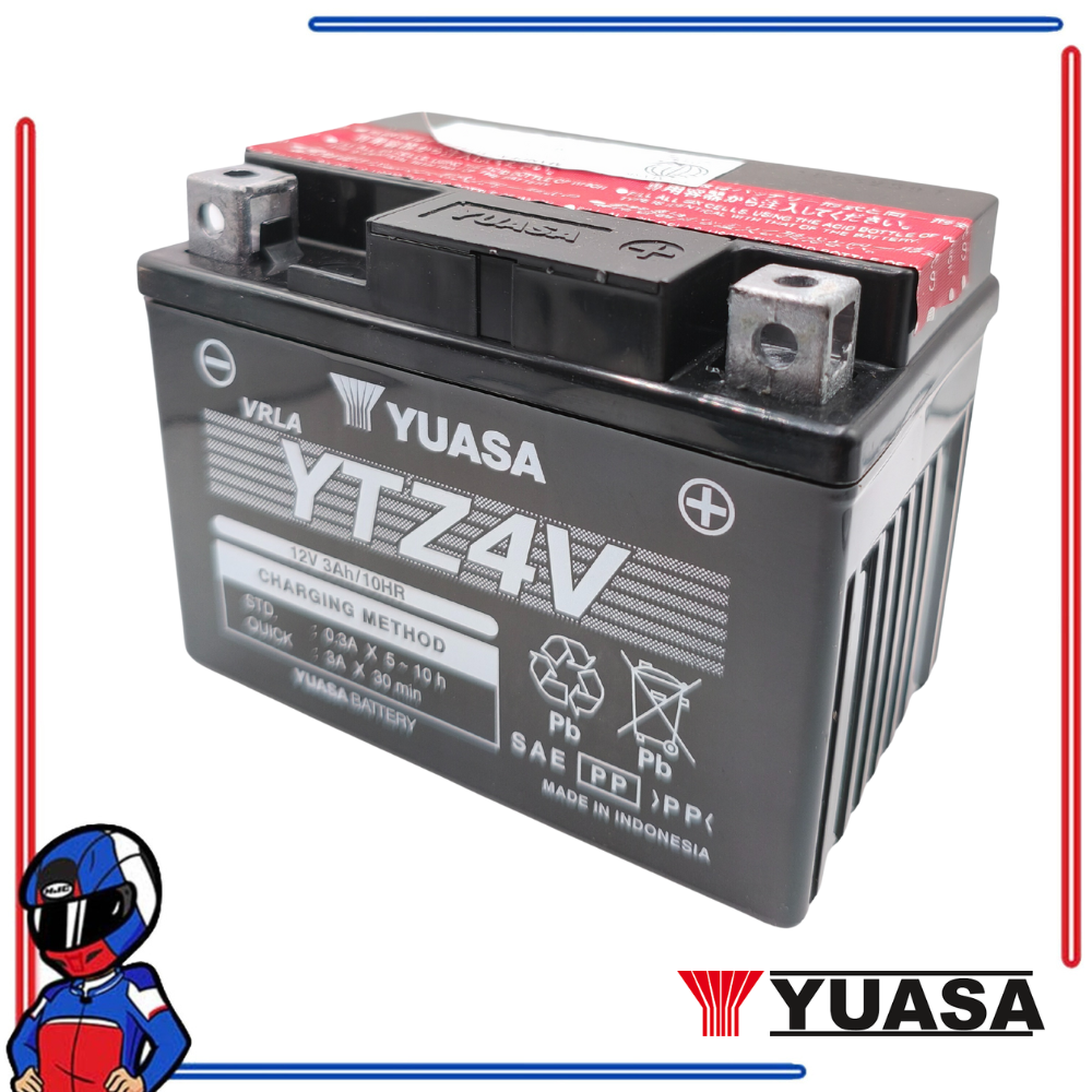 Yuasa Motorcycle Battery YTZ4V for Suzuki Skydrive, Honda Beat V1, XRM, New Mio Sporty, Sniper 150