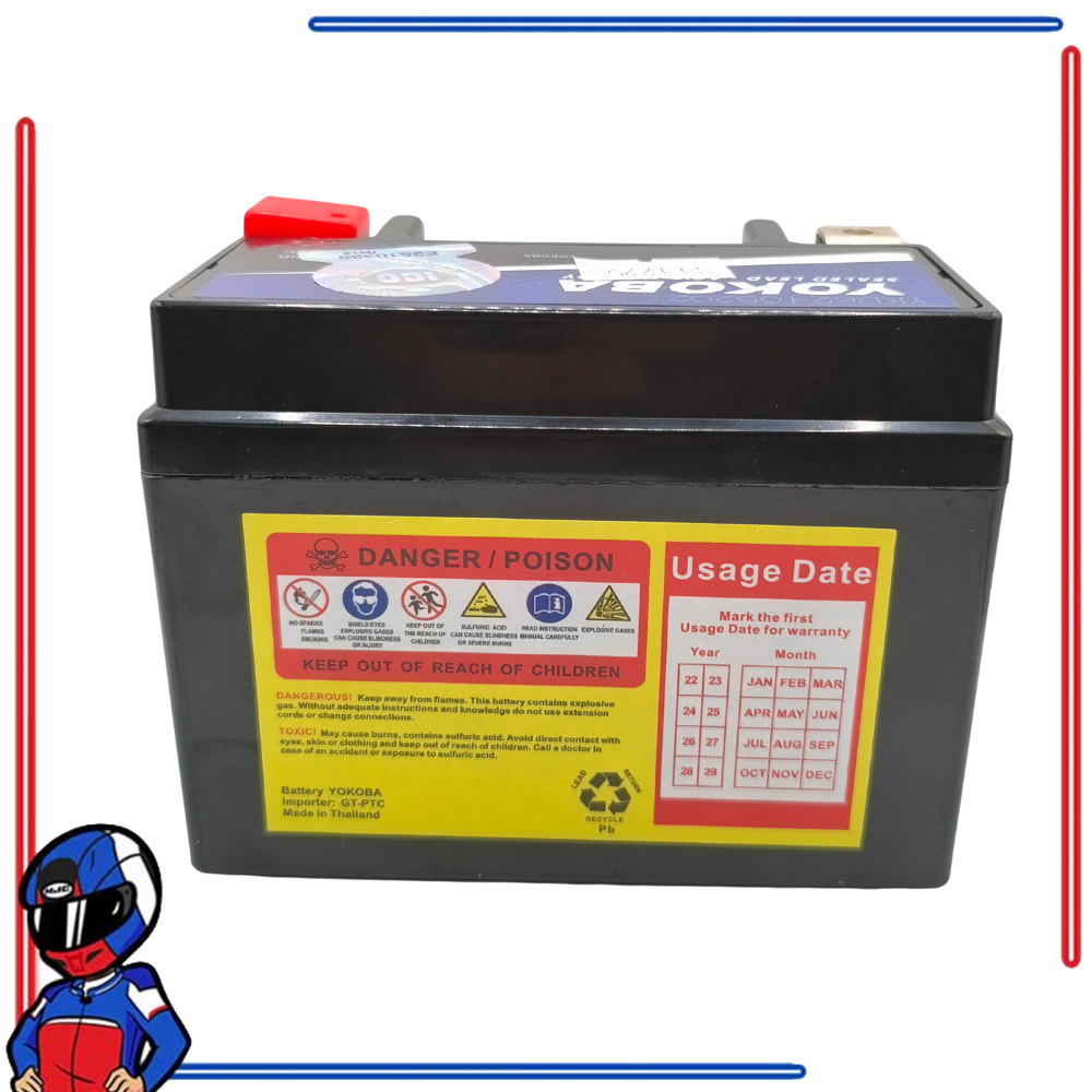 Yokoba Super Power Battery YTX4L for Mio i 125, Smash 110, Smash 115 and Yamaha Vega Force I