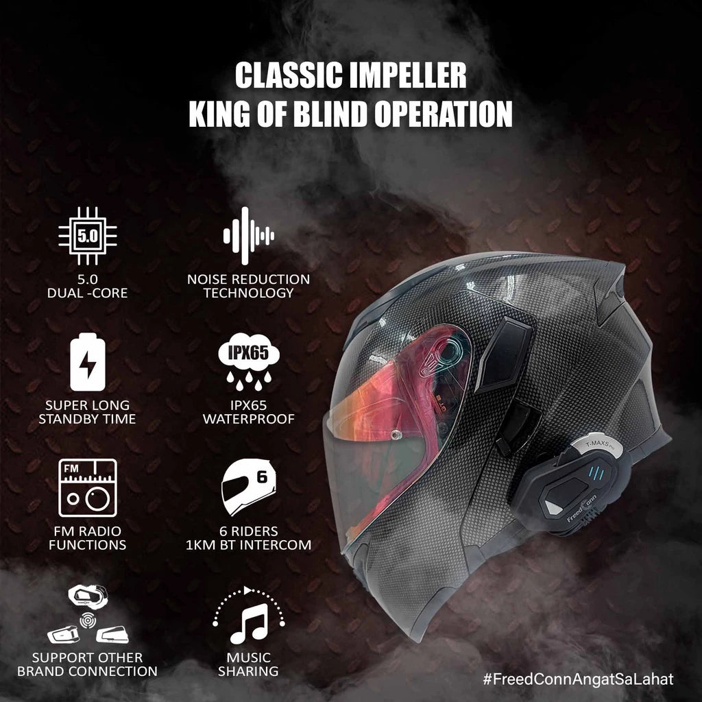 FreedConn TMAX-S PRO Motorcycle Helmet Intercom Bluetooth Headset Talking System