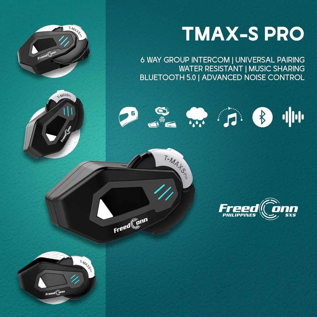 FreedConn TMAX-S PRO Motorcycle Helmet Intercom Bluetooth Headset Talking System