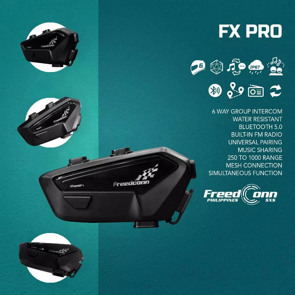 FreedConn FX Pro Motorcycle Helmet Mesh Intercom Headset Talking System