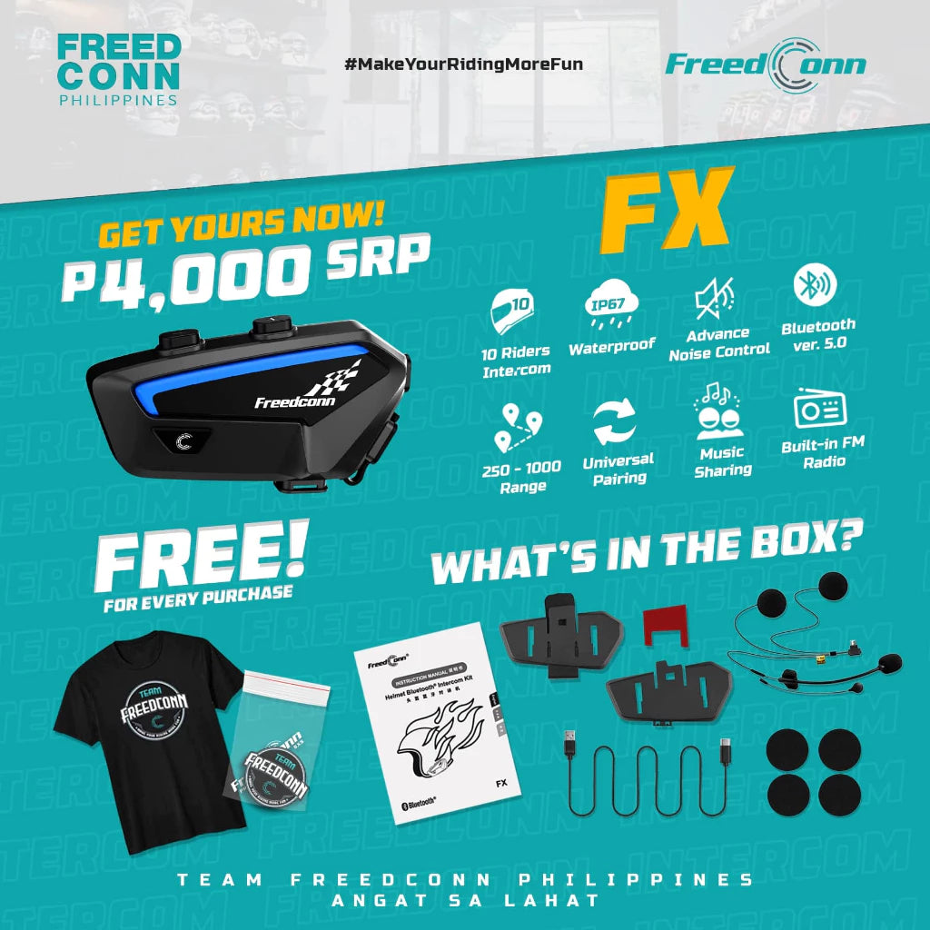 FreedConn FX Motorcycle Helmet Intercom Bluetooth Headset Talking System