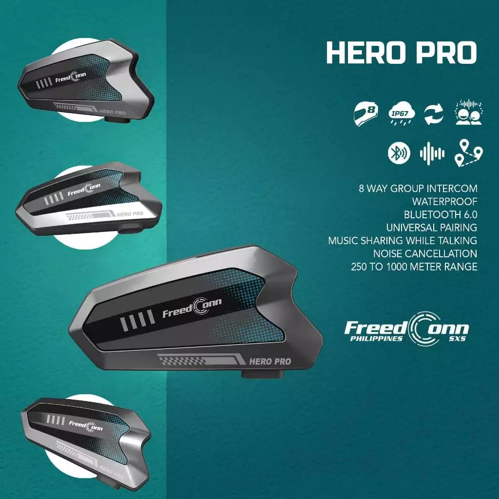FreedConn Hero Pro Motorcycle Helmet Intercom Bluetooth Headset Talking System