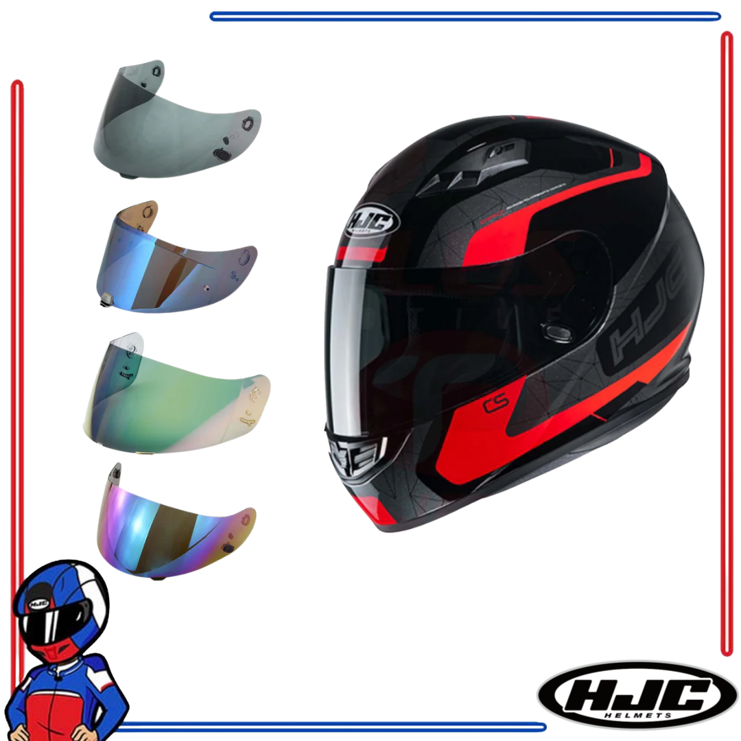 HJC Helmet Face Shield Lens for CS-15 CL-17 Clear; Dark Smoke; Smoke; Iridium Fire Red; Blue; Gold; Silver; Pink; Rainbow; Dark Green