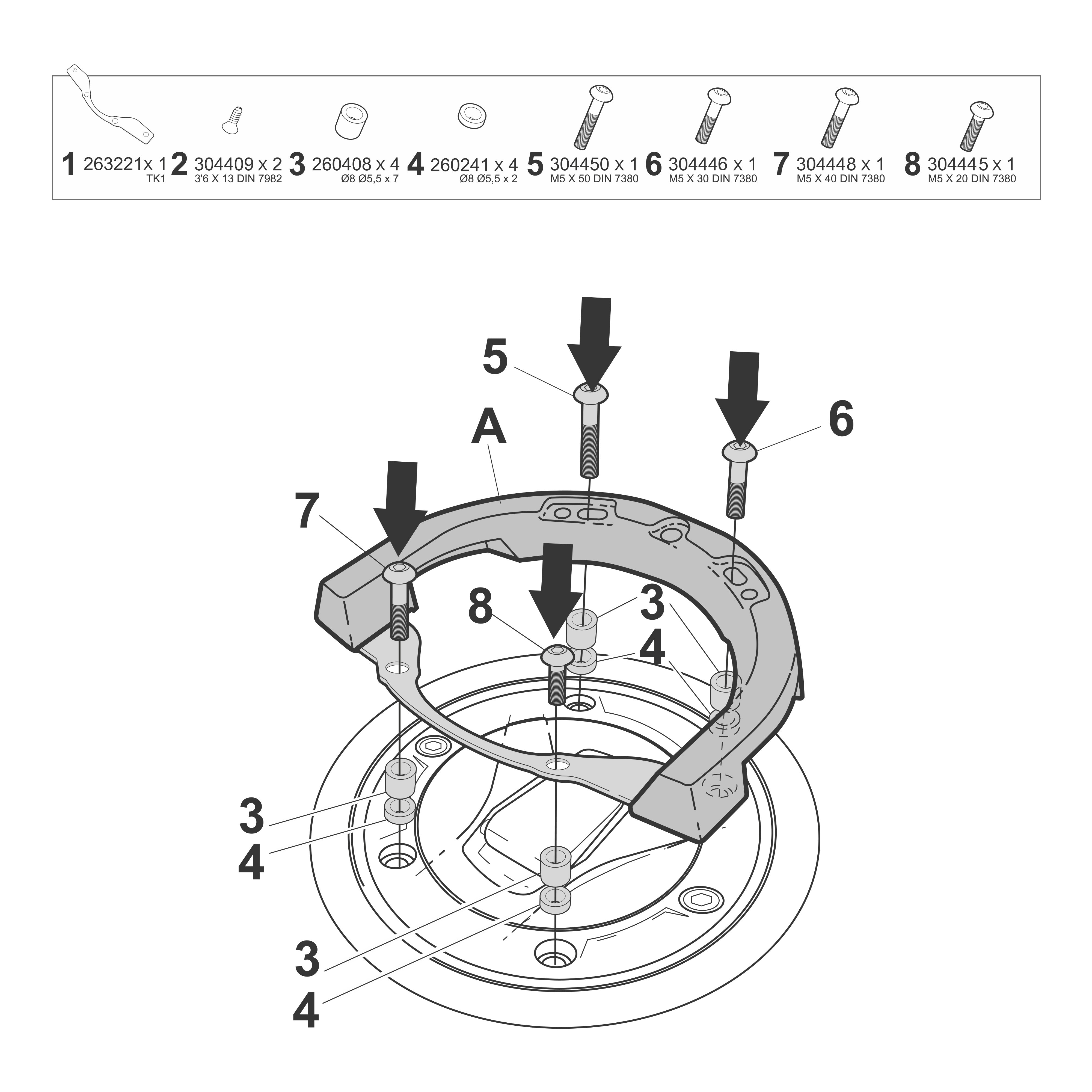 SHAD Click System Fitting Kit Triumph Trident 660; Tiger Sport; Triple 660; Aprilia; Benelli; Ducati; MV Agusta