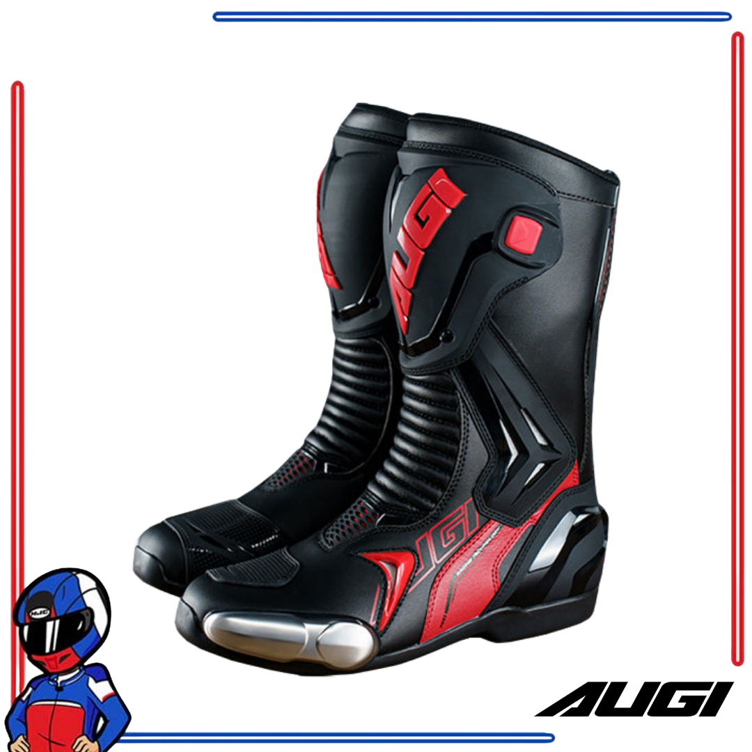 【2回使用】AUGI AR3レーシングブーツ/BK /26.0 AUGI Racing Boots AR-3 Black, Red
