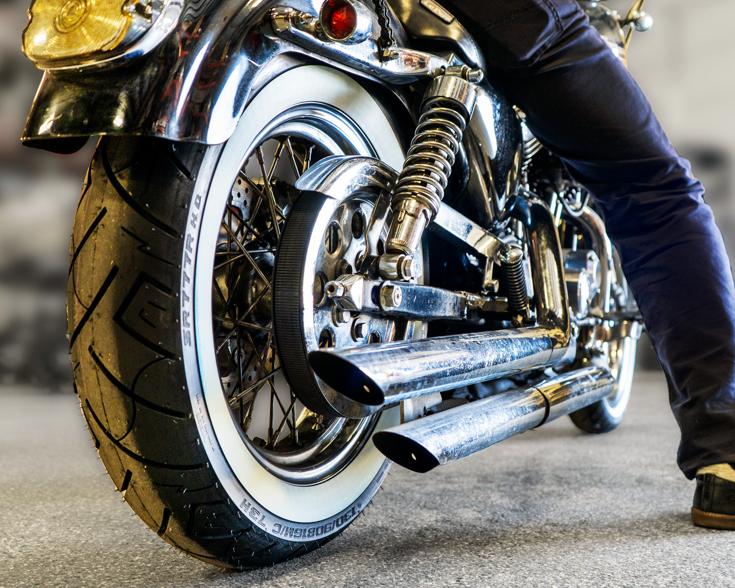 Shinko Motorcycle Tires SR777 WHITE WALL Rear