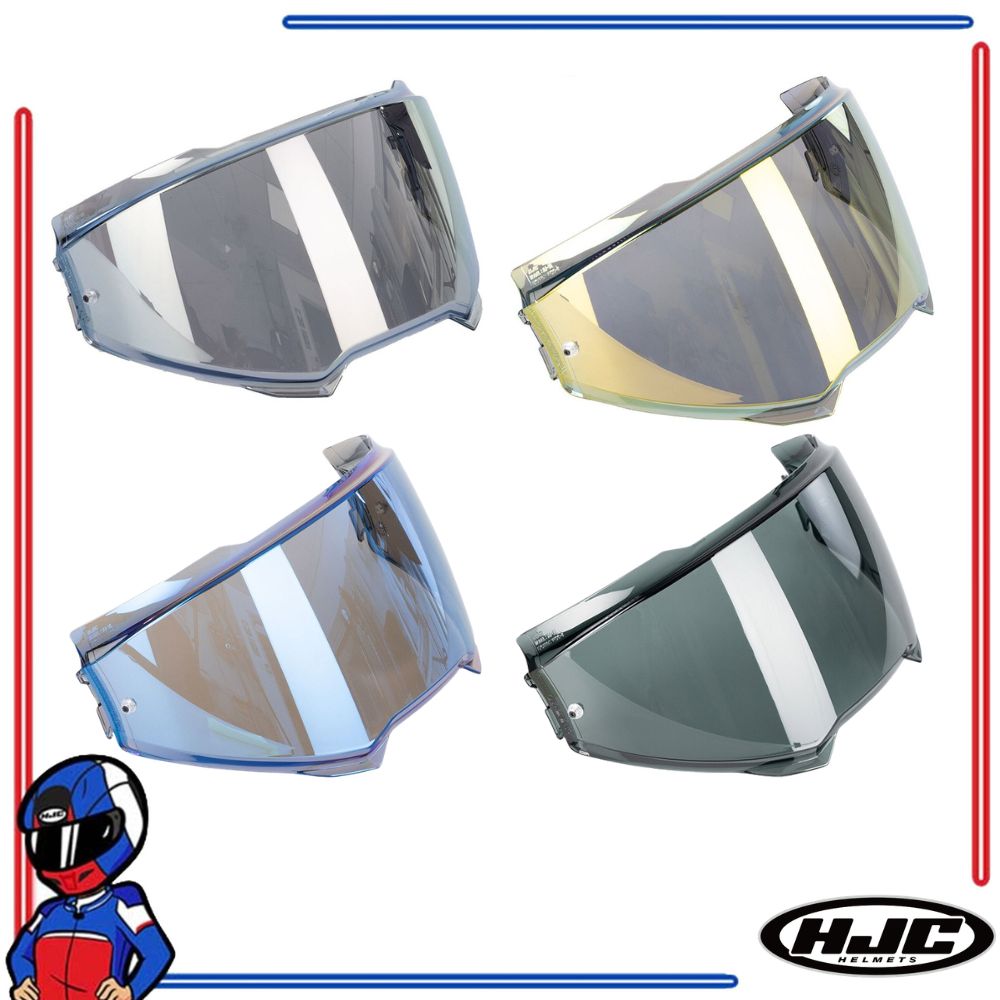 HJC Helmets Face Shield Lens for F100 Dark Smoke; Iridium Blue; Gold; Silver; Fire Red
