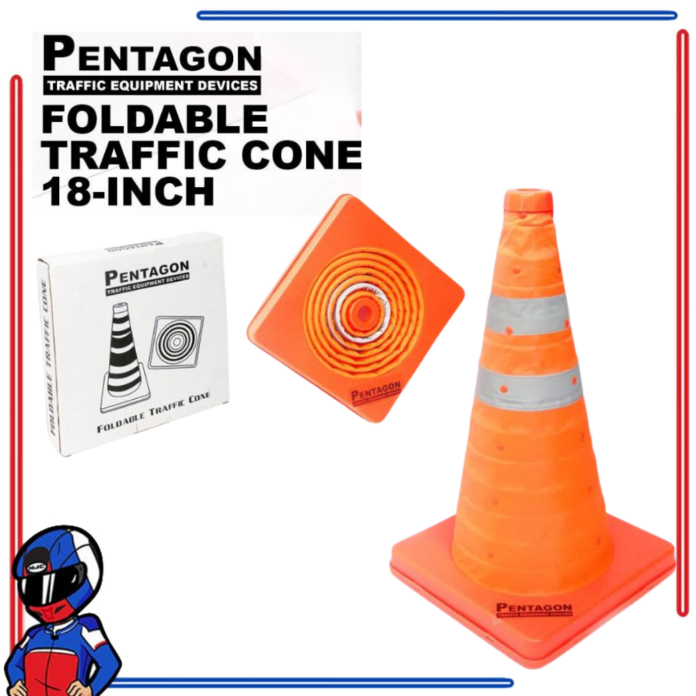 Pentagon Foldable Traffic Cone Collapsible Foldable with Reflective Strip