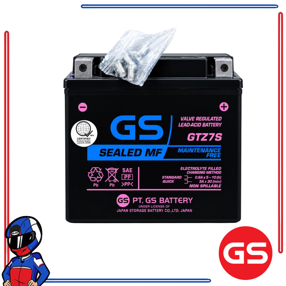GS Battery GTZ7S MF Honda CBR150R; Supra GTR; Suzuki Raider 150