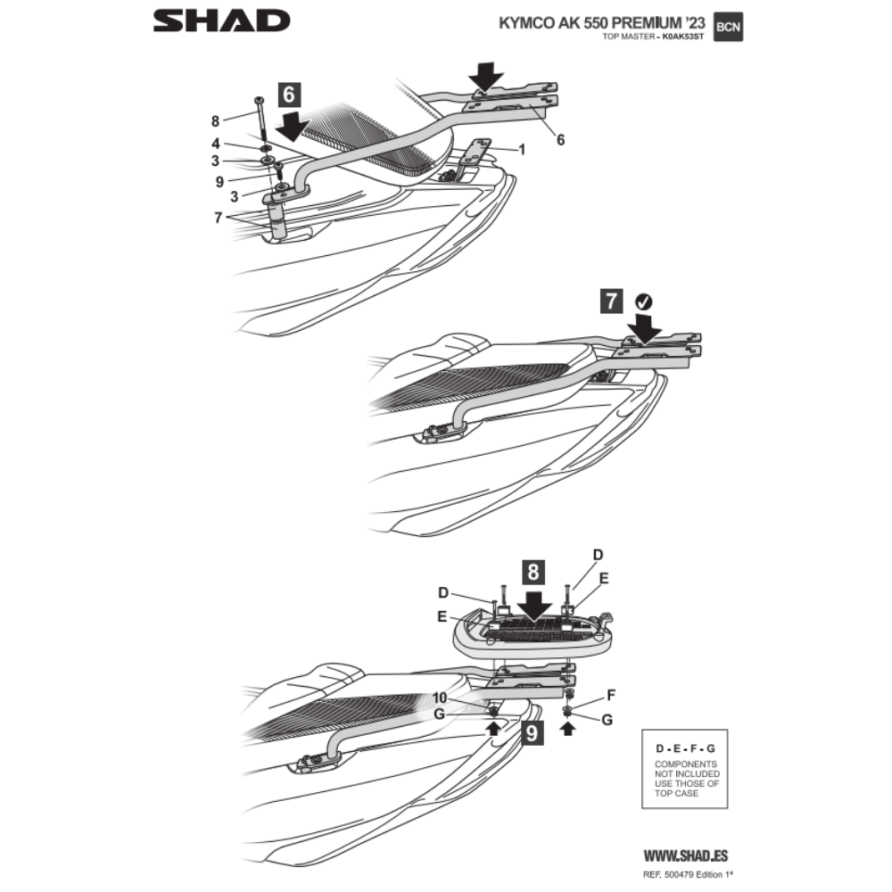 SHAD Top Box Bracket Kymco AK550 Premium 2023-2025