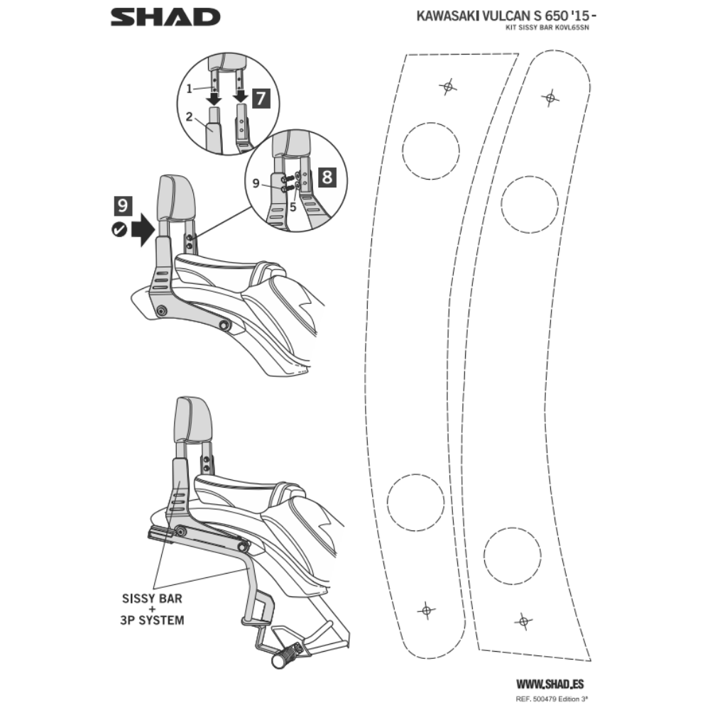 SHAD Sissybar for Kawasaki Vulcan S 650