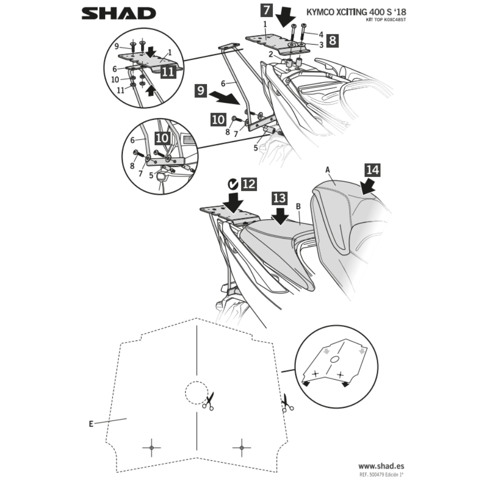 SHAD Top Box Bracket Kymco Xciting 400S 2018-2025