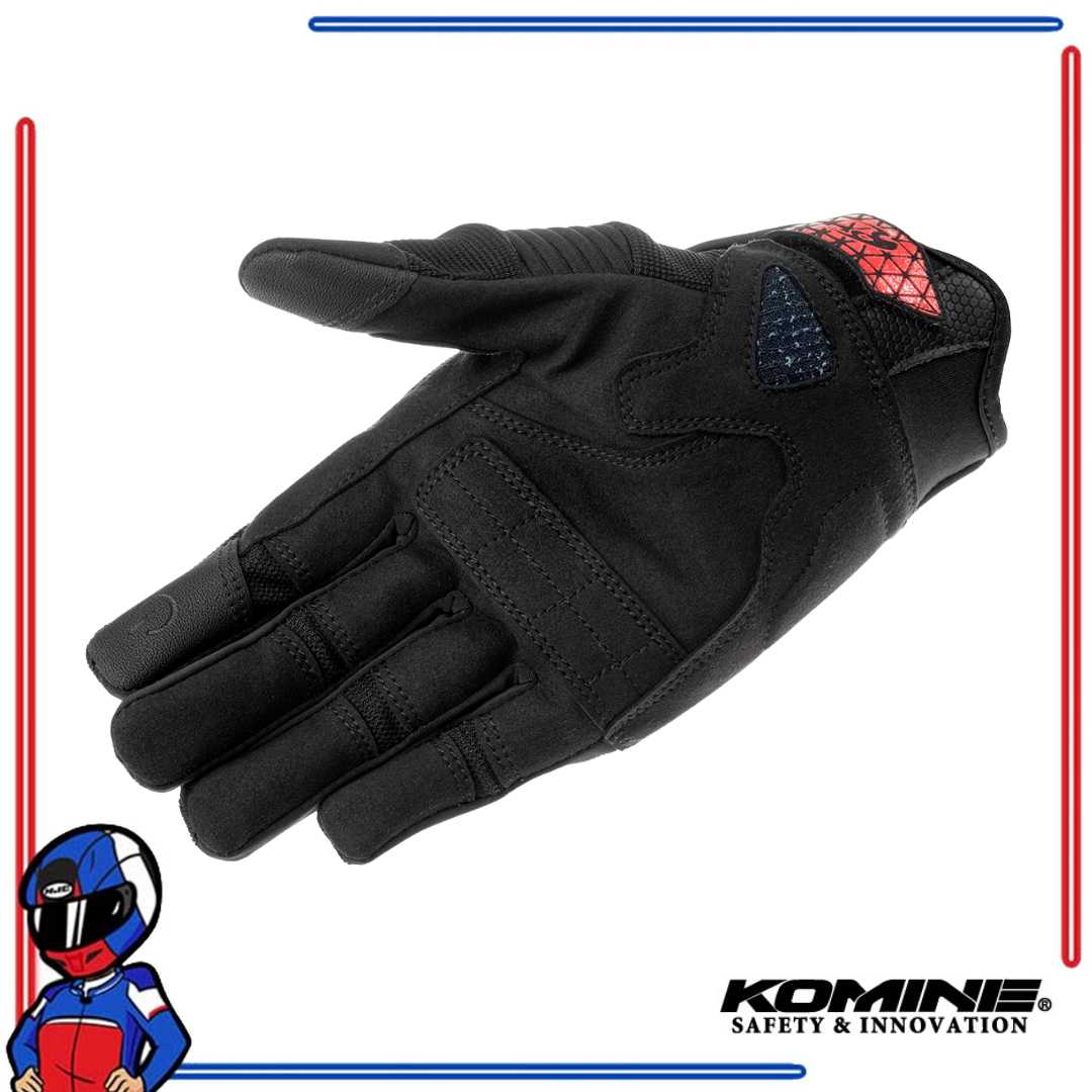 KOMINE Protect Mesh Brave Gloves Black; Black Red