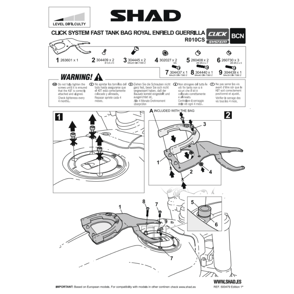 SHAD Click System Fitting Kit Royal Enfield