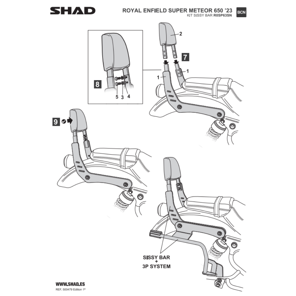 SHAD Sissybar for Royael Enfield SUPER METEOR 650 2023-2026
