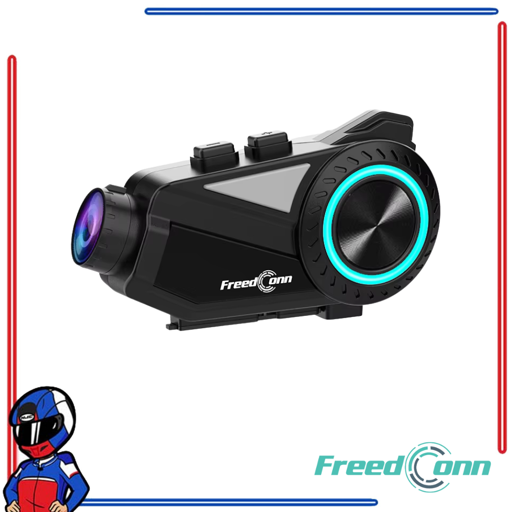 FreedConn R3 Bluetooth 5.0 Motorcycle Group Intercom HD 2K Video FM 6 Riders