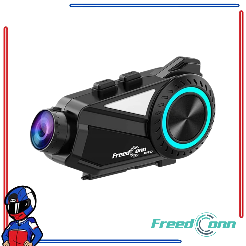 Freedconn R3 PRO Motorcycle Helmet Bluetooth Intercom with Camera Recording and Music Sharing