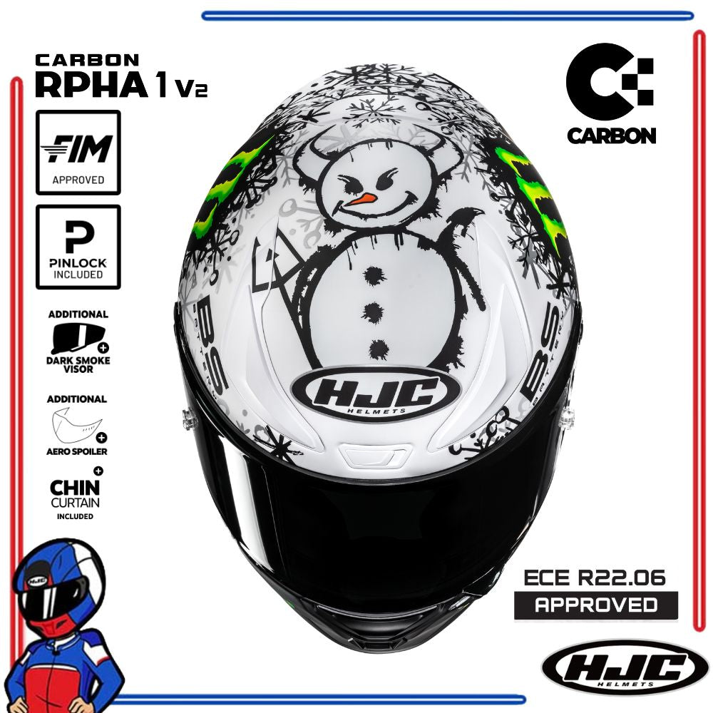 HJC Helmets RPHA 1 V2 Carbon Snow Diablo MC10SF