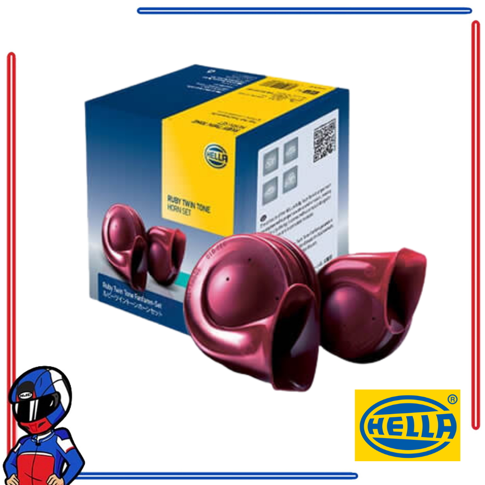 HELLA Ruby Twin Tone 12V Car Motorcycle Horn Set