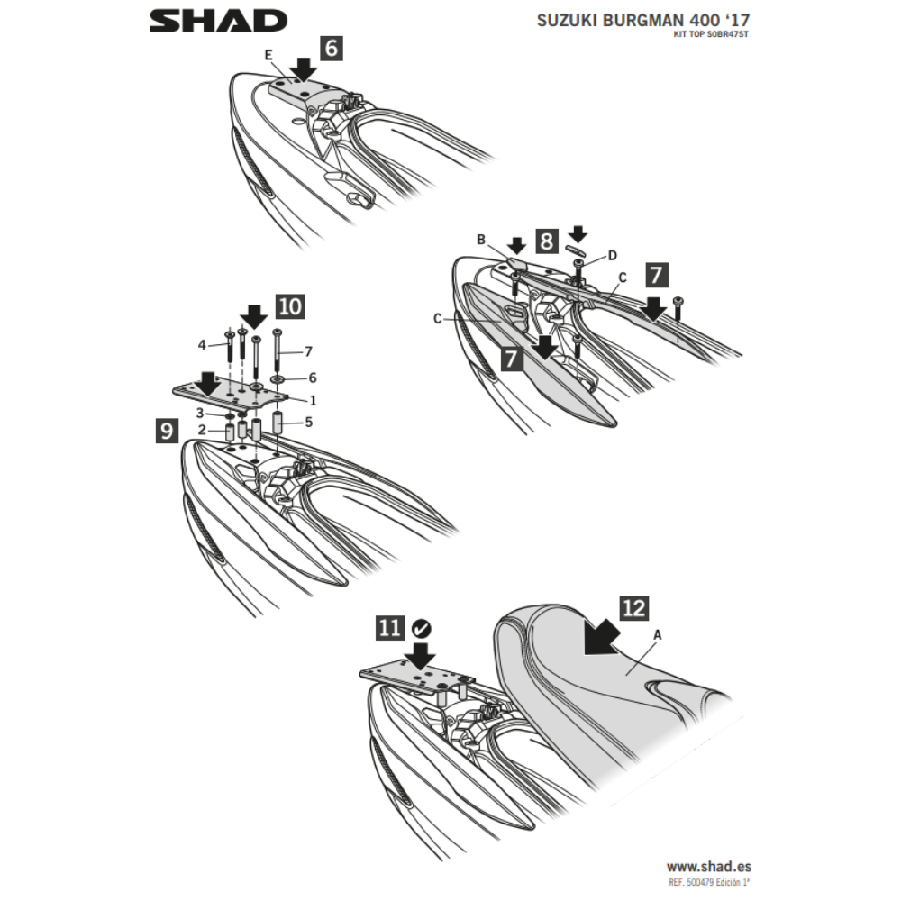 SHAD Top Box Fitting Kit Suzuki Burgman 400 2017-2022