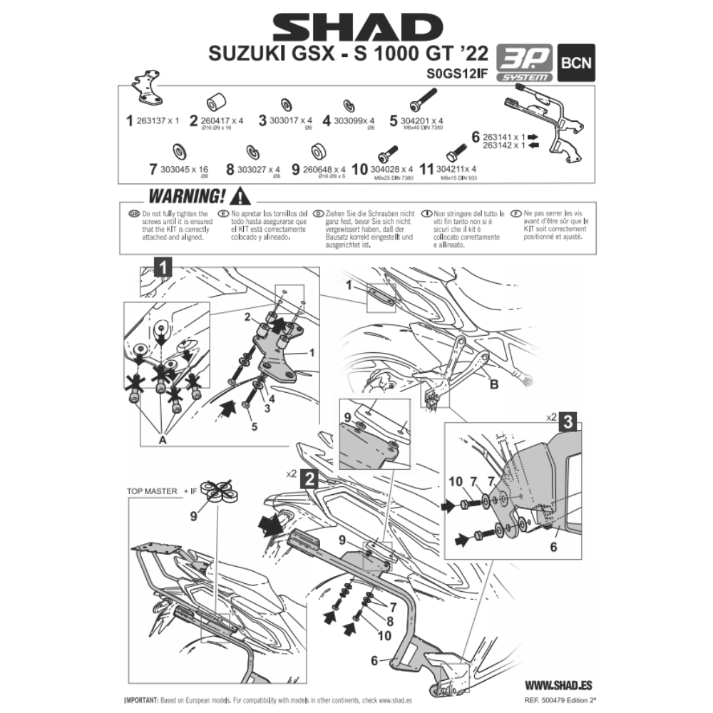 SHAD 3P System Side Bracket Suzuki GSX-S1000 GT 2022-2026